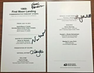 2019 1969 Moon Landing 50th first day AUTOGRAPHED ceremony program extra cancel 2