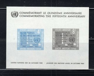 United Nations Stamps Souvenir Sheet Never Hinged Lot 55329