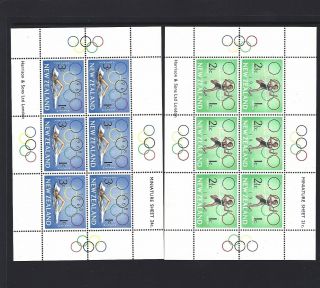 1968 Zealand Nz Health Olympics Stamp Mini Sheet Set Of 2 Muh