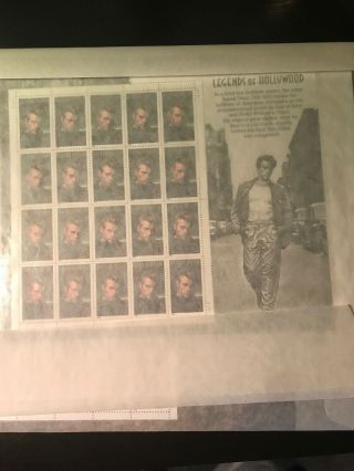 Legends of Hollywood Stamp Sheets: Humphrey Bogart,  James Dean,  Marilyn Monroe 3