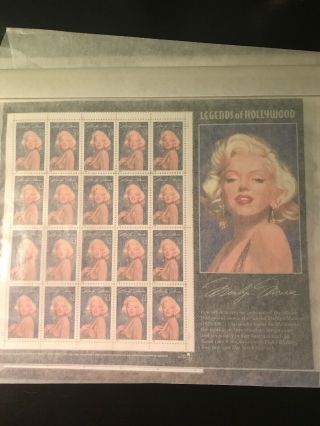 Legends of Hollywood Stamp Sheets: Humphrey Bogart,  James Dean,  Marilyn Monroe 4