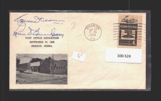 A2zed Us Fdc 27 Sep 1958 1119 Post Office Dedication Sharon Pa Signed By?