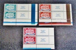 Nystamps Israel Stamp 10 - 12 Og Nh With Tabs Pair $44