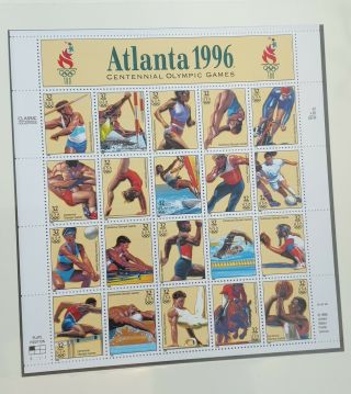 Usa Sheet Olympic Games Mnh 1996 Cat 23 Us$