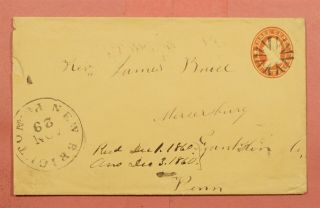 1850s Brighton Pa Pennsylvania Fancy Cancel Star Die Stationery U27