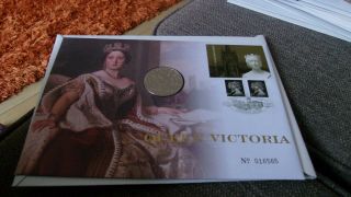 Gb 2001 Queen Victoria 1901 - 2001 £5 Coin Cover - Osborne House Cancel No.  16565