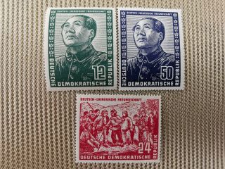 Germany Ddr Stamps 1951 Sc 82 - 84 China Mao Set Of 3 Mlh.  7395