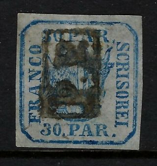 Romania; 1862,  30 Parale Printed From Single Dies,  Pp Cancel,  Xf