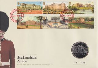 Gb Stamps First Day Cover 2014 Buckingham Palace With Medallion