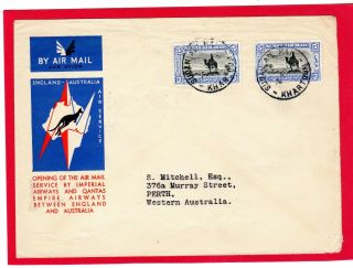 Sudan Air Mail1934 Imperial Airways First Flight Cover Khartoum To Perth B/s