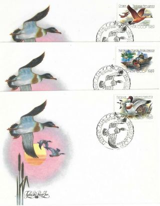 1989 Russia Soviet Union Birds Ducks On Fdcs