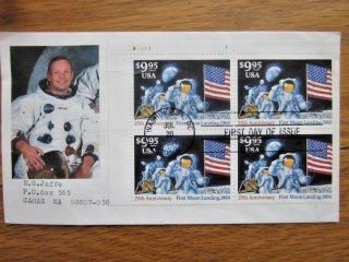 Space Apollo 11 Neil Armstrong Man Moon $39.  80 Face Value Rare Cachet Fdc 1994