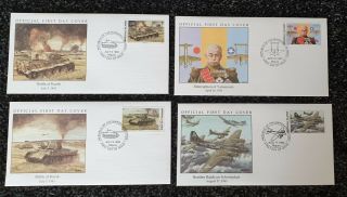 4 X Marshall Islands Official Wwii First Day Covers Battle Of Kursk Bomber Raids