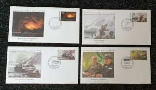 4 X Marshall Islands Official Wwii First Day Covers Raid On Dieppe Casablanca