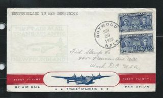 Canada 1939 First Flight Cover,  Botwood - Newfoundland To Shediac - Brunswick