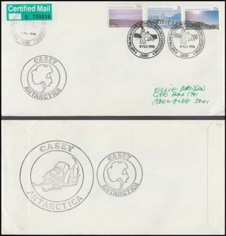 Australian Antarctic 1990 Casey Certified Mail Cover (id:103/d5529)