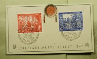 Dr Who 1947 Germany Leipziger Messe Folding Card Pictorial Cancel C134348