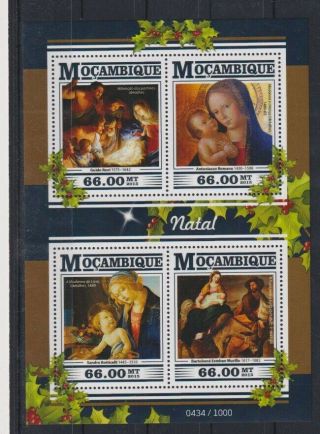 H945.  Mozambique - Mnh - 2015 - Art - Paintings - Christmas