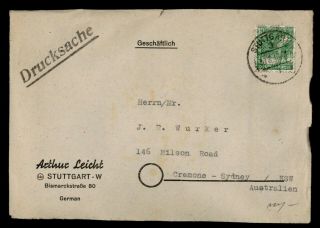 Dr Who 1948 Germany Stuttgart To Australia Ovpt E68294