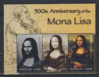 I708.  Sierra Leone - Mnh - Art - Paintings - Mona Lisa