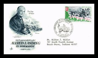 Dr Jim Stamps Allied Landing In Normandy Wwii First Day Issue France Cover
