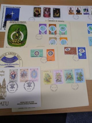 Vanuatu Stamp First Day Covers Stamps Job Lot - X 9