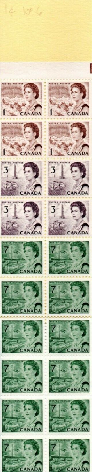 Canada 1970 ' s $1.  00 Booklet SG SB74 with Canadian Centennial 1c,  3c and 7c UM/M 2