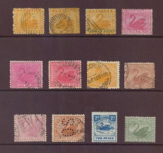 Western Australia,  A Selection Of Stamps,  Of Which 11 Are And 1.