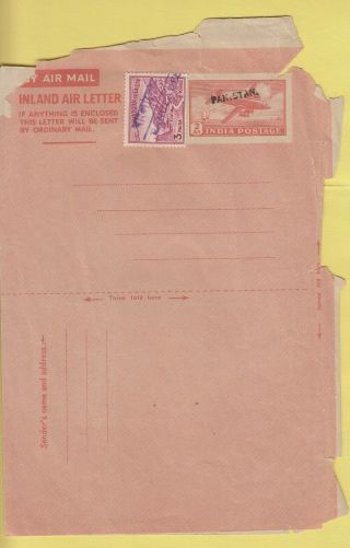Xx4644 Bangladesh Overprinted P Stamp On Pakistan Oprint India Inland Air Letter