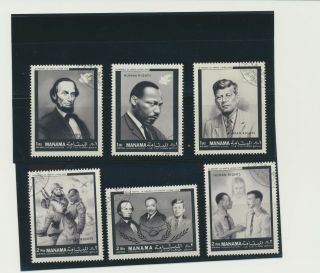 Abraham Lincoln,  Martin L King,  John F Kennedy,  Human Rights Set Of 6 Stamps