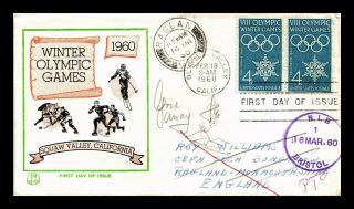 Dr Jim Stamps Us Winter Olympic Games Tri Color First Day Cover Scott 1146 Pair