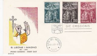 S.  Leone I Magno First Day Of Issue Vatican City 6/4/1961 Fdc