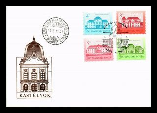 Dr Jim Stamps Castles Combination Fdc European Size Cover Hungary