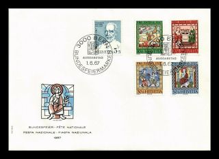 Dr Jim Stamps Pro Patria Combo Fdc European Size Cover Switzerland