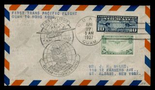 Dr Who 1937 Guam First Flight To Hong Kong Fam 14 E68820