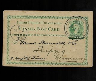 Canada - Toronto 3 - Ring Cds,  Upu Card To Germany,  1891 (4250)