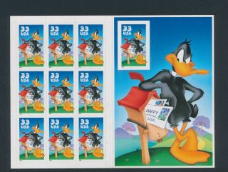 Gx03957 Usa 1999 Daffy Duck Looney Tunes Xxl Sheet Mnh