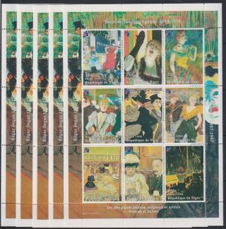 P705.  5x Niger - Mnh - Art - Lautrec - Full Sheet -