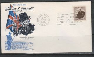 Can 440 - 1965 5c Sir Winston Churchill - Fdc