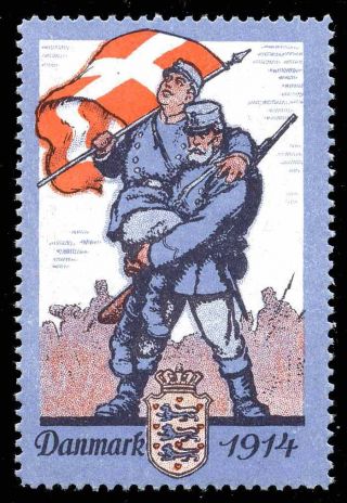 Denmark Poster Stamp - Soldiers 1914 - To Benefit Red Cross - A&l 1050