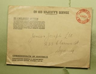 Dr Who 1938 Australia Sydney Dead Letter Office Frank Ohms E48684