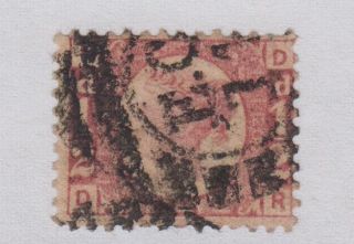 Gb Qv 1/2d Rose Sg49 Plate 20 Cv=£80 Bantam " Dr " 1870 Stamp