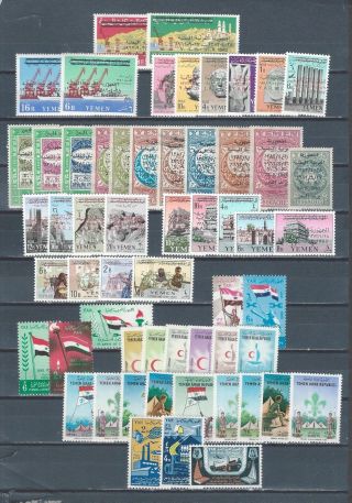 Middle East Yemen Mnh Selection Of Stamp Sets - 2 Pages - Sets