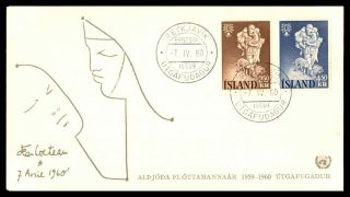 Mayfairstamps Iceland 1960 Jean Cocteau The Year Of The Refugee United Nations O