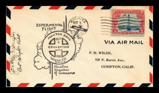 Dr Jim Stamps Us Wichita Kansas Experimental Flight Air Mail Cover Cam 3