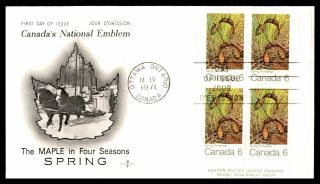 Mayfairstamps Canada Fdc 1971 National Emblem Maple In Four Seasons Spring Block