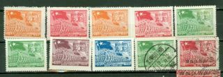 China Prc Chairman Mao & Troops Group Of 10 & Stamp Lot 2077