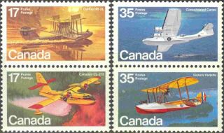 1979 Canada 843 - 6 Complete Never Hinged Set Of 4 Aircraft - Flying Boats