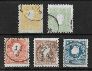 Lombardy Venetia 1859 Set Of 5 Stamps Unchecked For Type