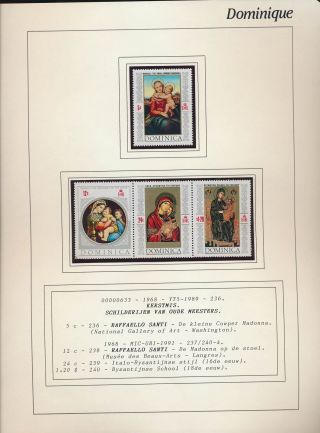 Xb71594 Dominica 1968 Madonna & Child Paintings Fine Lot Mnh
